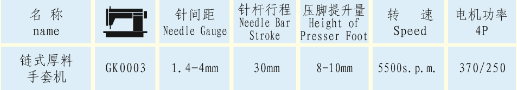 高速链式厚料手套机GK0003型